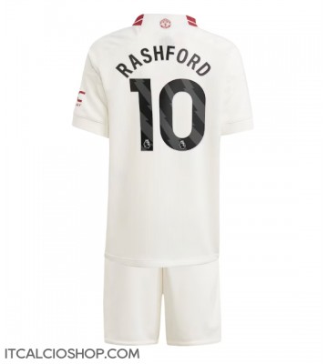 Manchester United Marcus Rashford #10 Terza Maglia Bambino 2023-24 Manica Corta (+ Pantaloni corti)